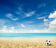 Beach Background With Football Wall Decal