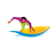 Surfing Vector Sign Wall Decal