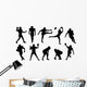 football silhouettes Wall Decal