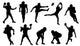 Football Silhouettes Wall Decal