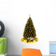 decorated christmas tree with gift boxes isolated on white backg Wall Decal