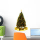 decorated christmas tree with gift boxes isolated on white backg Wall Decal