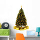 decorated christmas tree with gift boxes isolated on white backg Wall Decal