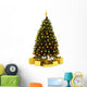 decorated christmas tree with gift boxes isolated on white backg Wall Decal