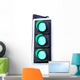 Three Green lights on a traffic pole go Wall Decal