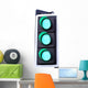 Three Green lights on a traffic pole go Wall Decal