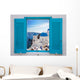 Santorini Scene Window Wall Decal