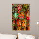 mayan wooden masks guatemala market Wall Mural