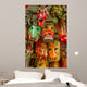 mayan wooden masks guatemala market Wall Mural