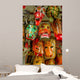 mayan wooden masks guatemala market Wall Mural