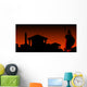 ancient city with guardian. second variant Wall Mural