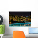 Night swimming pool side of tropical hotel Wall Mural