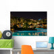 Night swimming pool side of tropical hotel Wall Mural
