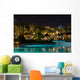 Night swimming pool side of tropical hotel Wall Mural