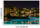 Night swimming pool side of tropical hotel Wall Mural