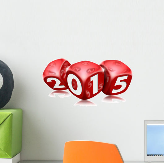 Dice 2015 Happy New Year Wall Decal
