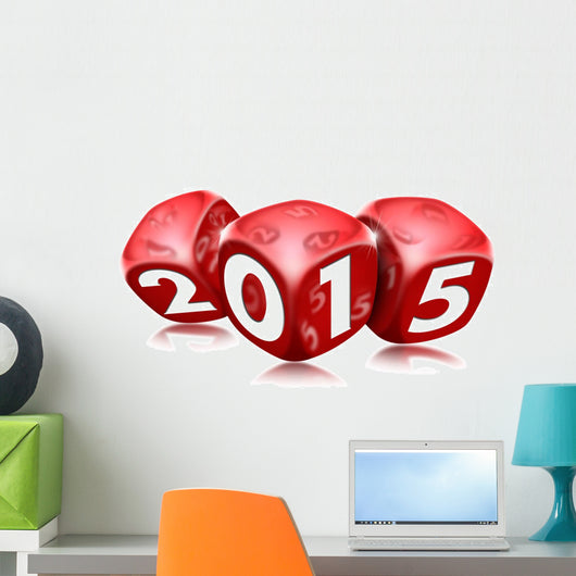 Dice 2015 Happy New Year Wall Decal