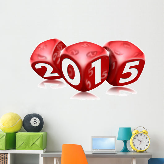 Dice 2015 Happy New Year Wall Decal