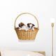 Two Puppy Wicker Basket Wall Decal