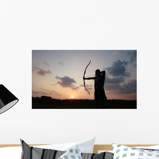 Archery Silhouette Sunset Wall Mural