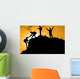 Mountain Climbing Sunset Wall Mural