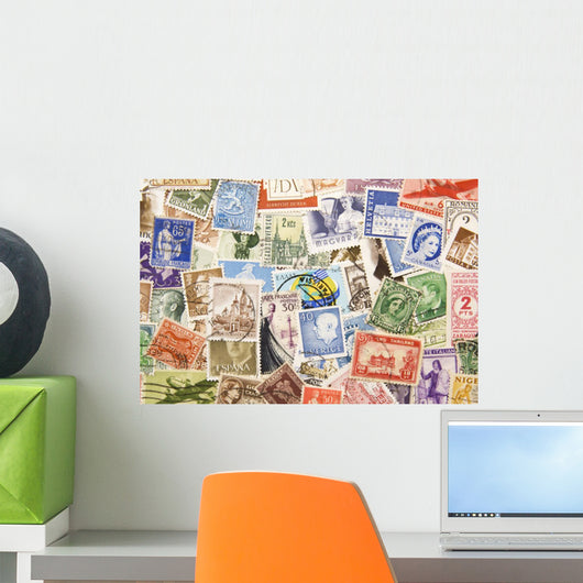 Postage Stamps from All Wall Decal