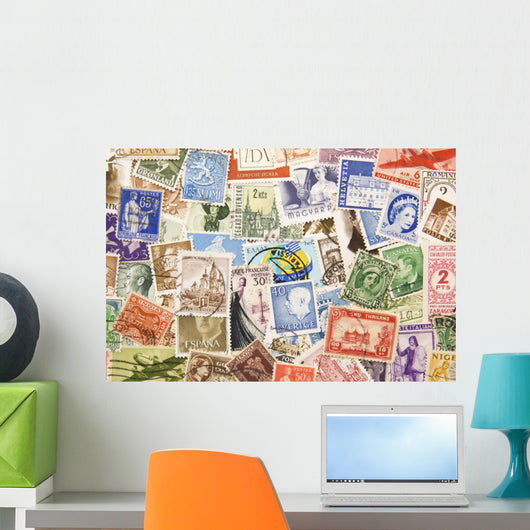 Postage Stamps from All Wall Decal