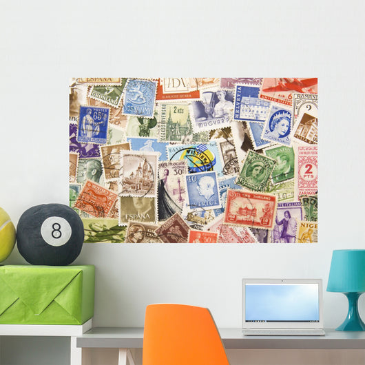 Postage Stamps from All Wall Decal