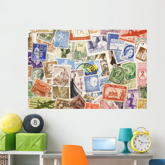 Postage Stamps from All Wall Decal