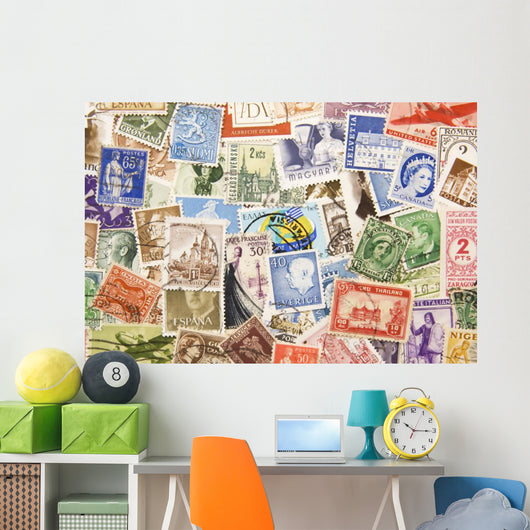 Postage Stamps from All Wall Decal