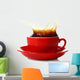 Cup of coffee with splashes, isolated on white Wall Decal