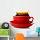 Cup of coffee with splashes, isolated on white Wall Decal