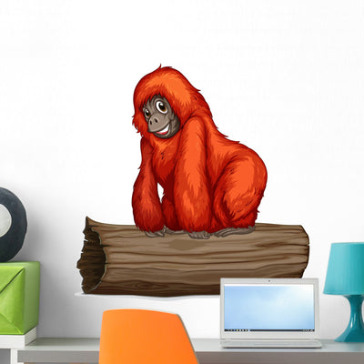 Orangutans Wall Decal shown on a wall