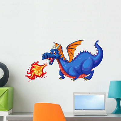 Dragon Wall Decal shown on a wall