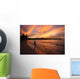 fiery sunset over the water in jamaica Wall Mural