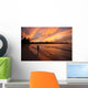 fiery sunset over the water in jamaica Wall Mural