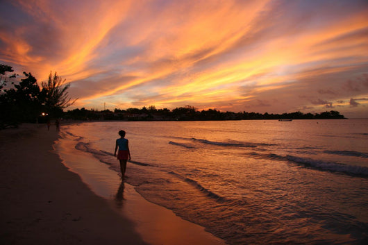 Fiery Sunset Over The Water In Jamaica Wall Decal