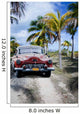 Old car on a tropical beach Wall Mural