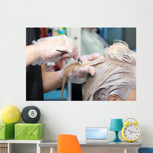 hair coloring in the salon Wall Mural