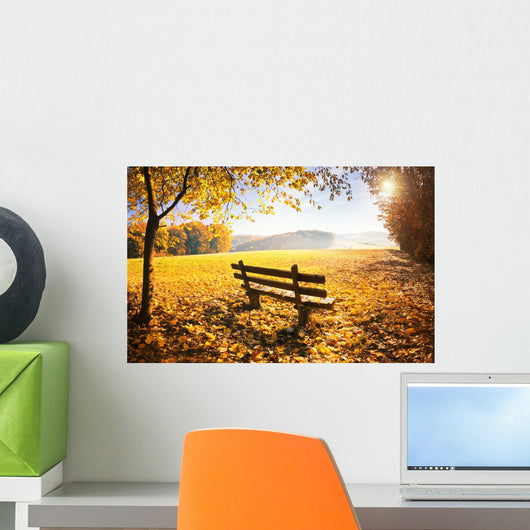 Herbstlandschaft Mit Sonnenschein Wall Decal