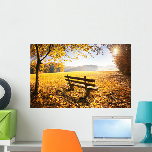 Herbstlandschaft Mit Sonnenschein Wall Decal