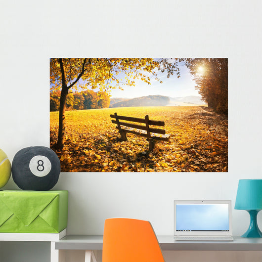 Herbstlandschaft Mit Sonnenschein Wall Decal