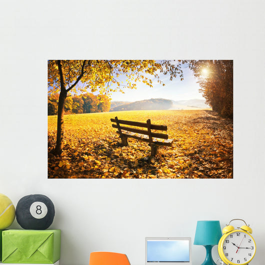 Herbstlandschaft Mit Sonnenschein Wall Decal