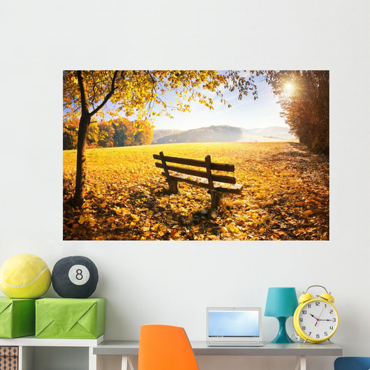 Herbstlandschaft Mit Sonnenschein Wall Decal