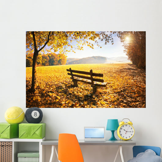 Herbstlandschaft Mit Sonnenschein Wall Decal