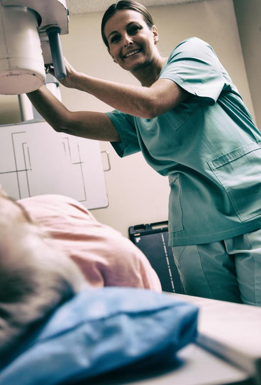 Happy Female Doctor with Wall Decal