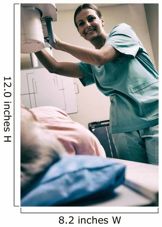 Happy Female Doctor with Wall Decal