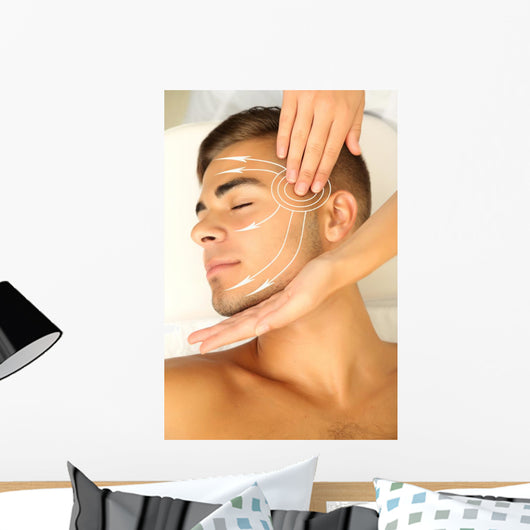 Male Face Massage Wall Mural