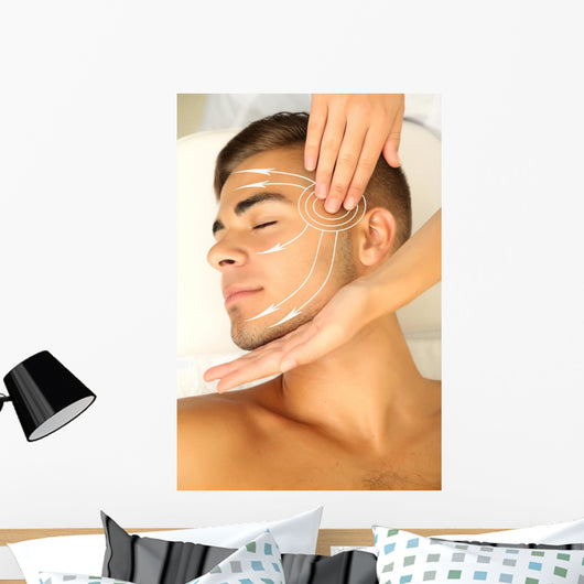 Male Face Massage Wall Mural