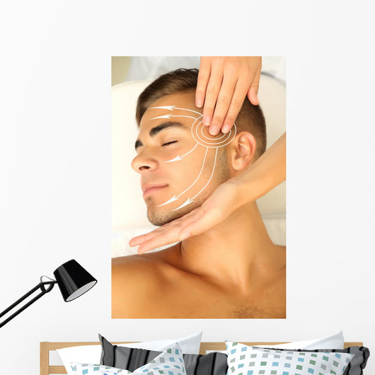Male Face Massage Wall Mural